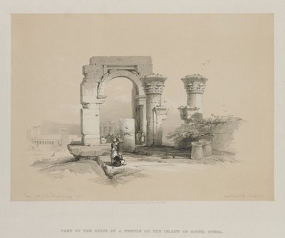 Egipt i Nubia, Tom II: Ruiny - Świątynia na wyspie Biggeh, Nubia, 1847. autorstwa Louis Haghe