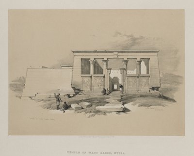 Egipt i Nubia, Tom II: Świątynia w Wady Dabod, Nubia, 1848. autorstwa Louis Haghe