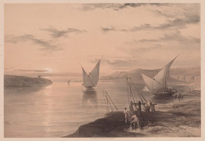 Egipt i Nubia: Tom I - nr 12, Hadjar Silsilis autorstwa Louis Haghe