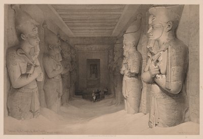 Egipt i Nubia: Tom I - nr 14, Wnętrze świątyni Aboo Simbel autorstwa Louis Haghe