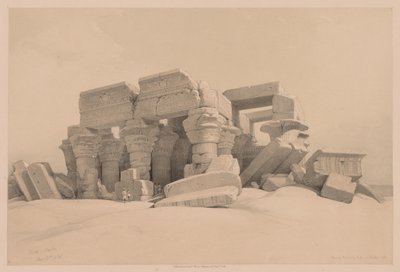 Egipt i Nubia: Tom I - nr 1, nr 2, Pozostałości portyku świątyni Kom Ombo, 1838. autorstwa Louis Haghe