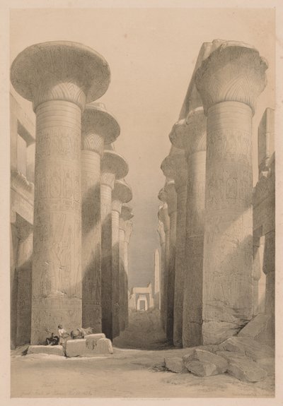 Egipt i Nubia: Tom I - nr 20, Wielka Sala w Karnaku, Teby autorstwa Louis Haghe