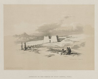 Egipt i Nubia, Tom I: Podejście do świątyni Wady Saboua, Nubia, 1847. autorstwa Louis Haghe