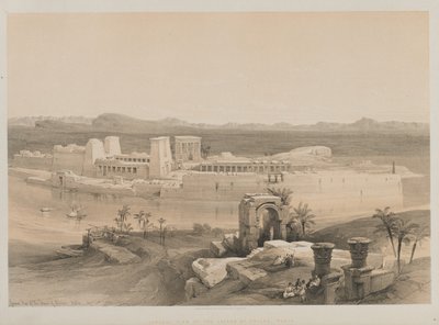 Egipt i Nubia, Tom I: Widok ogólny wyspy Philae, Nubia autorstwa Louis Haghe