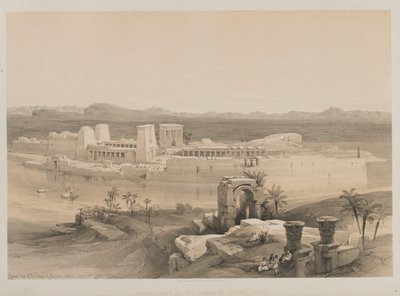 Egipt i Nubia, Tom I: Widok ogólny wyspy Philae, Nubia, 1846. autorstwa Louis Haghe