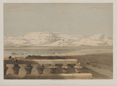 Egipt i Nubia, tom I: libijski łańcuch gór, ze świątyni w Luksorze, 1847. autorstwa Louis Haghe