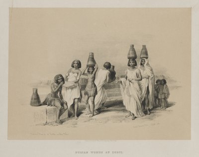 Egipt i Nubia, Tom I: Nubijskie Kobiety w Kortie, nad Nilem autorstwa Louis Haghe
