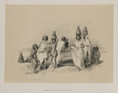 Egipt i Nubia, Tom I: Nubijskie Kobiety w Kortie, nad Nilem, 1847. autorstwa Louis Haghe