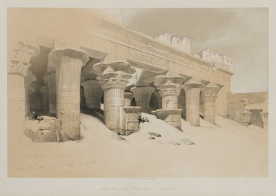 Egipt i Nubia Tom I: Portyk świątyni Edfou, Górny Egipt, 1846. autorstwa Louis Haghe