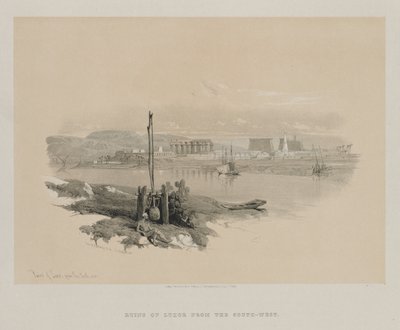 Egipt i Nubia, tom I: Ruiny Luksoru od południowego zachodu, 1846. autorstwa Louis Haghe