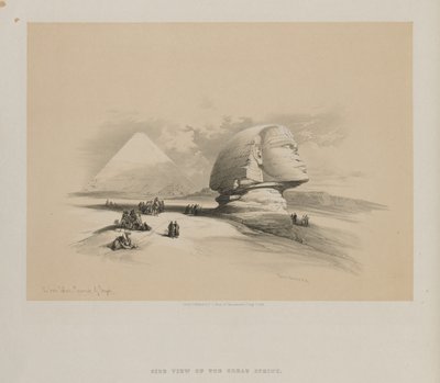 Egipt i Nubia, Tom I: Wielki Sfinks, Piramidy Gezeeh, 1846. autorstwa Louis Haghe