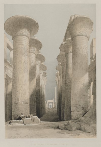 Egipt i Nubia, Tom I: Teby, Wielka Sala w Karnacu autorstwa Louis Haghe