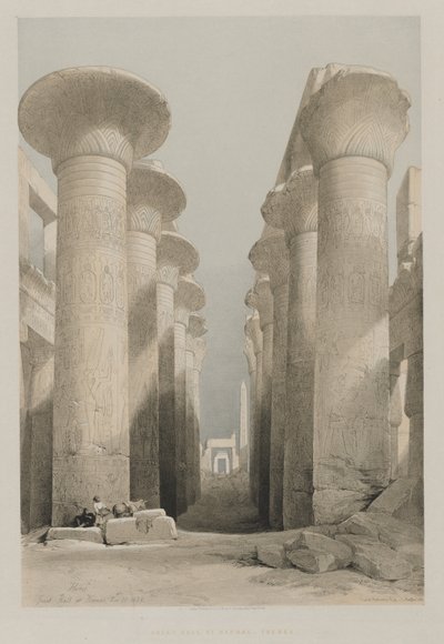 Egipt i Nubia, Tom I: Teby, Wielka Sala w Karnacu, 1848. autorstwa Louis Haghe