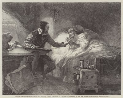 Michael Angelo uczęszczający do swojego chorego sługi, Urbino autorstwa Louis Haghe