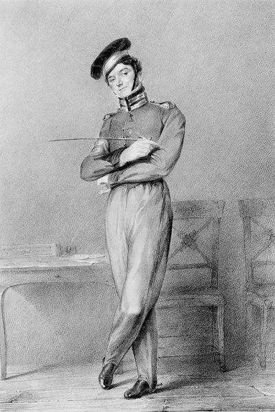 Pan Power jako kapral OConnor w operze Złamane obietnice, 1826 autorstwa Louis Haghe