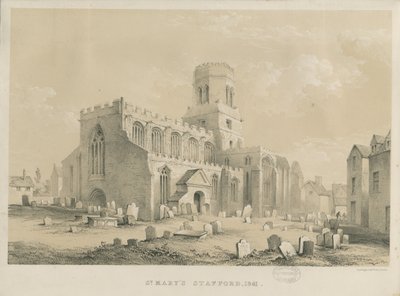 Stafford - Kościół Mariacki: litografia, 1841 autorstwa Louis Haghe