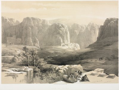 Ziemia Święta, Syria, Idumea, Arabia, Egipt i Nubia Cz. III: Petra, Patrząc na południe, 1842. autorstwa Louis Haghe