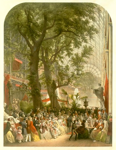 Transept Crystal Palace, 1851 (litografia kolorowa) autorstwa Louis Haghe