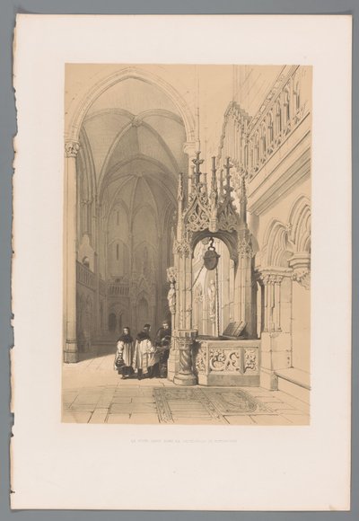 Wodospad przy Dom van Regensburg Święta Studnia w Katedrze Ratyzbońskiej (tytuł na obiekcie) autorstwa Louis Haghe