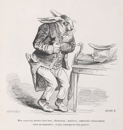 Mój nowy mistrz ze Scen z życia prywatnego i publicznego zwierząt, ca. 1837-47. autorstwa Louis Henri Brévière