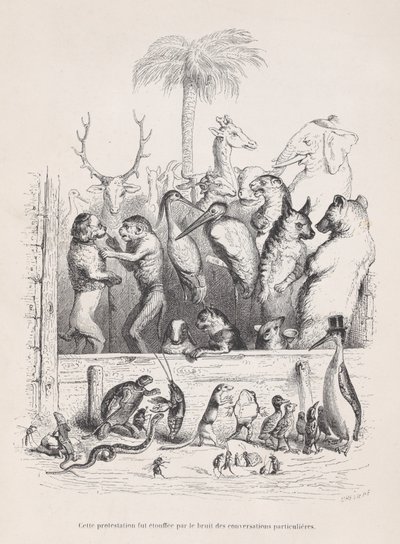 Protest ten został stłumiony przez hałas prywatnych rozmów ze Scen z..., ok. godz. 1837-47. autorstwa Louis Henri Brévière