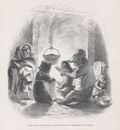 Żyjemy między sobą, nienawidzimy uciążliwości i wizyt ze Scen z..., ca. 1837-47. autorstwa Louis Henri Brévière