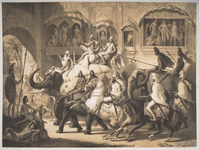 Droga w Lahore, marzec 1842 autorstwa Louis Henri de Rudder