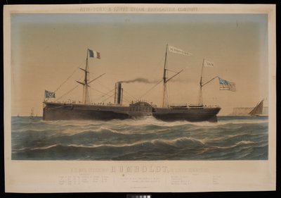 New York  Havre Steam Navigation Company U.S. Mail Steamship Humboldt, D Lines, dowódca autorstwa Louis Honore Gamain