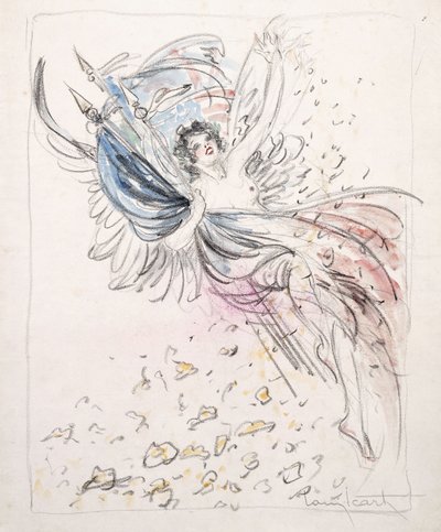 Dziewczyna z flagami autorstwa Louis Icart