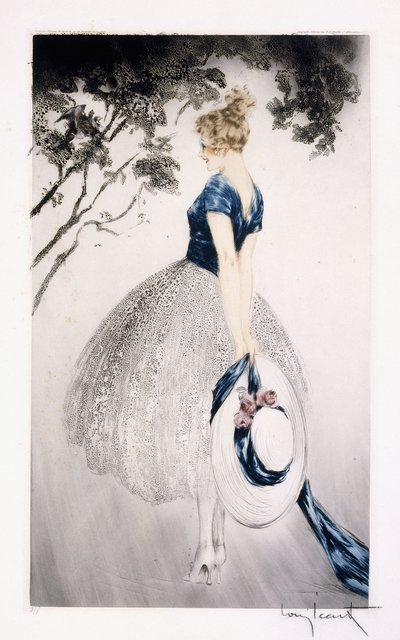 W gnieździe, ok. 1922 (trawienie i sucha igła) autorstwa Louis Icart