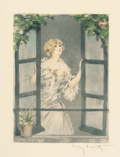 Cztery pory roku: wiosna, ok. 1928 (ręczna igła i akwatinta) (zob. też 745548-51) autorstwa Louis Icart