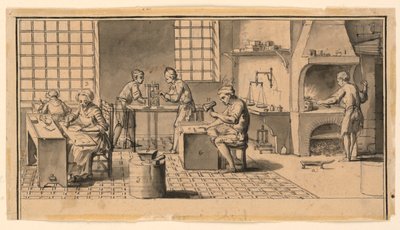 Warsztat trzepaczki złota do Encyklopedii Diderota autorstwa Louis Jacques Goussier