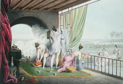 Kąpiących się w toalecie, wydana 1824-27 (kolor lito) autorstwa Louis Jacques Nicolas Schaal