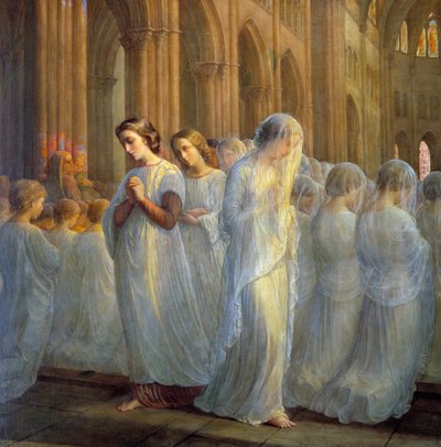 Poemat duszy; Pierwsza Komunia. Obraz Anne Francois Louis Janmot (1814-1892) autorstwa Louis Janmot