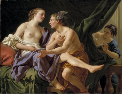 Mercury, Herse i Aglaure - Mercury, Herse i Aglaurus, autorstwa Lagrenee, Louis-Jean-Francois (1725-1805). olej na płótnie autorstwa Louis Jean François Lagrenée