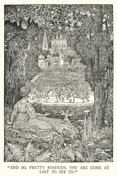- A więc, śliczna Roseken, przyszłaś w końcu nas zobaczyć? (lito) autorstwa Louis John Rhead