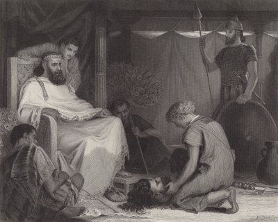 Dawid przyprowadzony przed Saula autorstwa Louis John Rhead