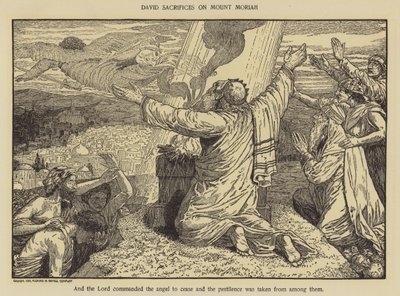 Dawid składa ofiary na górze Moria autorstwa Louis John Rhead