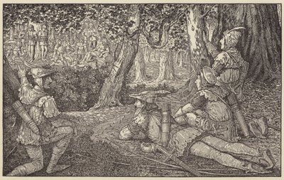 Wypatrzyłem grupę leśników i dwóch jeńców autorstwa Louis John Rhead