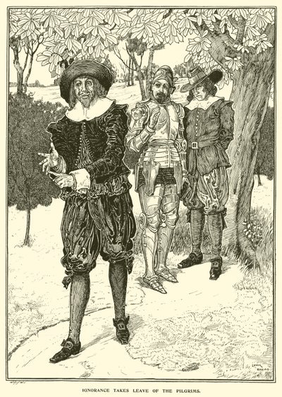 Ignorancja odchodzi od pielgrzymów (rycina) autorstwa Louis John Rhead