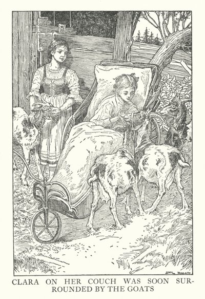 Ilustracja do Heidi autorstwa Johanny Spyri (litografia) autorstwa Louis John Rhead