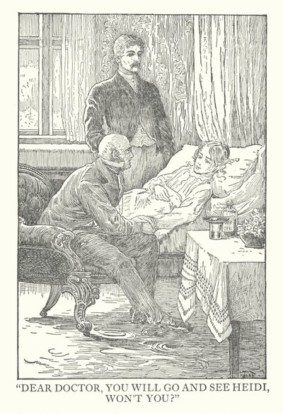 Ilustracja do Heidi autorstwa Johanny Spyri (litografia) autorstwa Louis John Rhead