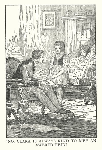 Ilustracja do Heidi autorstwa Johanny Spyri (litografia) autorstwa Louis John Rhead