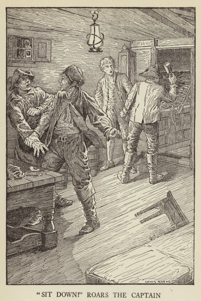 Ilustracja do filmu Porwana autorstwa Roberta Louisa Stevensona autorstwa Louis John Rhead