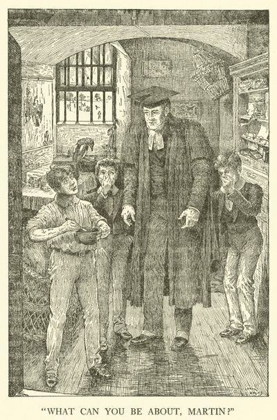 Ilustracja do Dni Szkolnych Toma Browna (grawerowanie) autorstwa Louis John Rhead