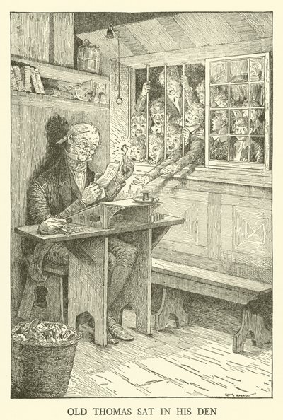 Ilustracja do Dni Szkolnych Toma Browna (grawerowanie) autorstwa Louis John Rhead