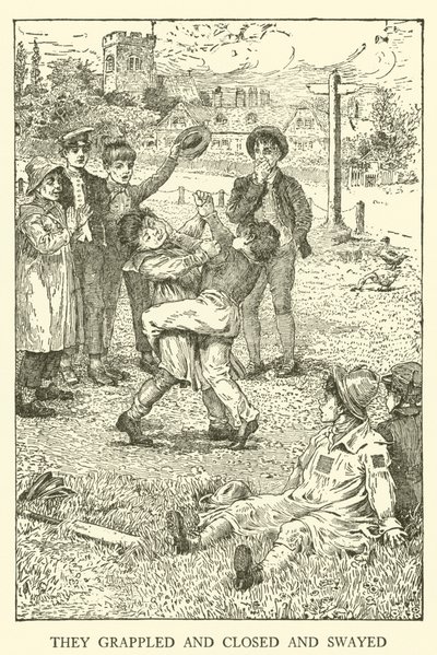 Ilustracja do Dni Szkolnych Toma Browna (grawerowanie) autorstwa Louis John Rhead