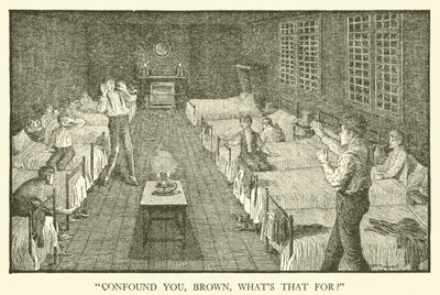 Ilustracja do Dni Szkolnych Toma Browna (grawerowanie) autorstwa Louis John Rhead
