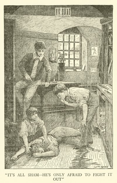Ilustracja do Dni Szkolnych Toma Browna (grawerowanie) autorstwa Louis John Rhead