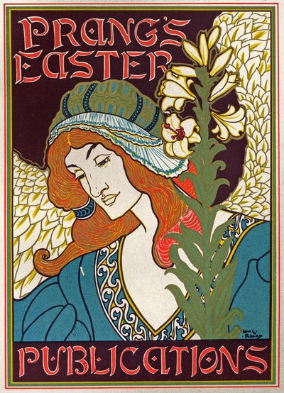 Literatura. Wielkanocne publikacje Prang. Plakat Luisa Rheada, USA, ok. 1895 (plakat) autorstwa Louis John Rhead